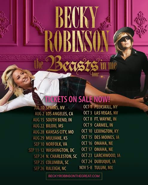 Becky Robinson, The Beasts in Me tour poster with dates